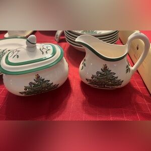 Spode Christmas Tree Sugar & Creamer